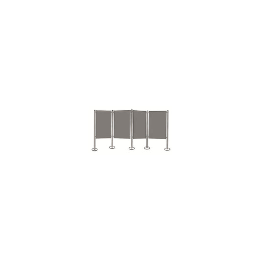 Presentation board set, felt, grey, 4 pinboards, 5 columns.