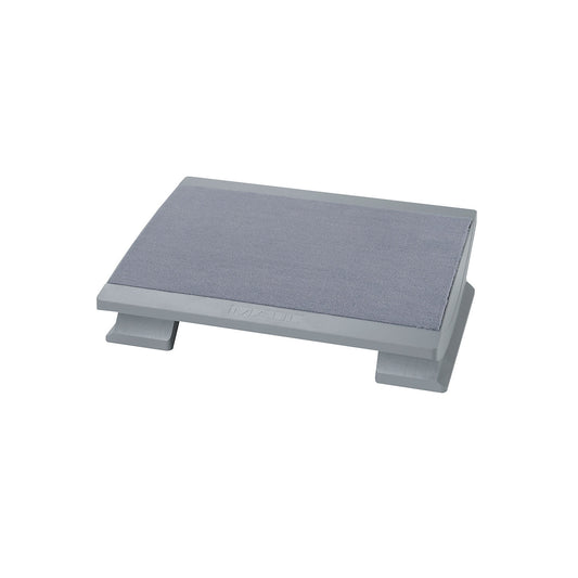 Foot rest, ergonomic, surface WxD 450 x 390 mm, with carpet cover, grey.