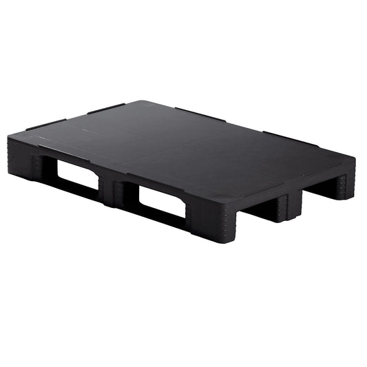 Plastic pallet, max. static load 7500 kg, width 800 mm, closed.