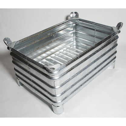 Heavy duty box pallet, WxL 800 x 1200 mm, with corner pockets, hot dip galvanised, 1+ items.