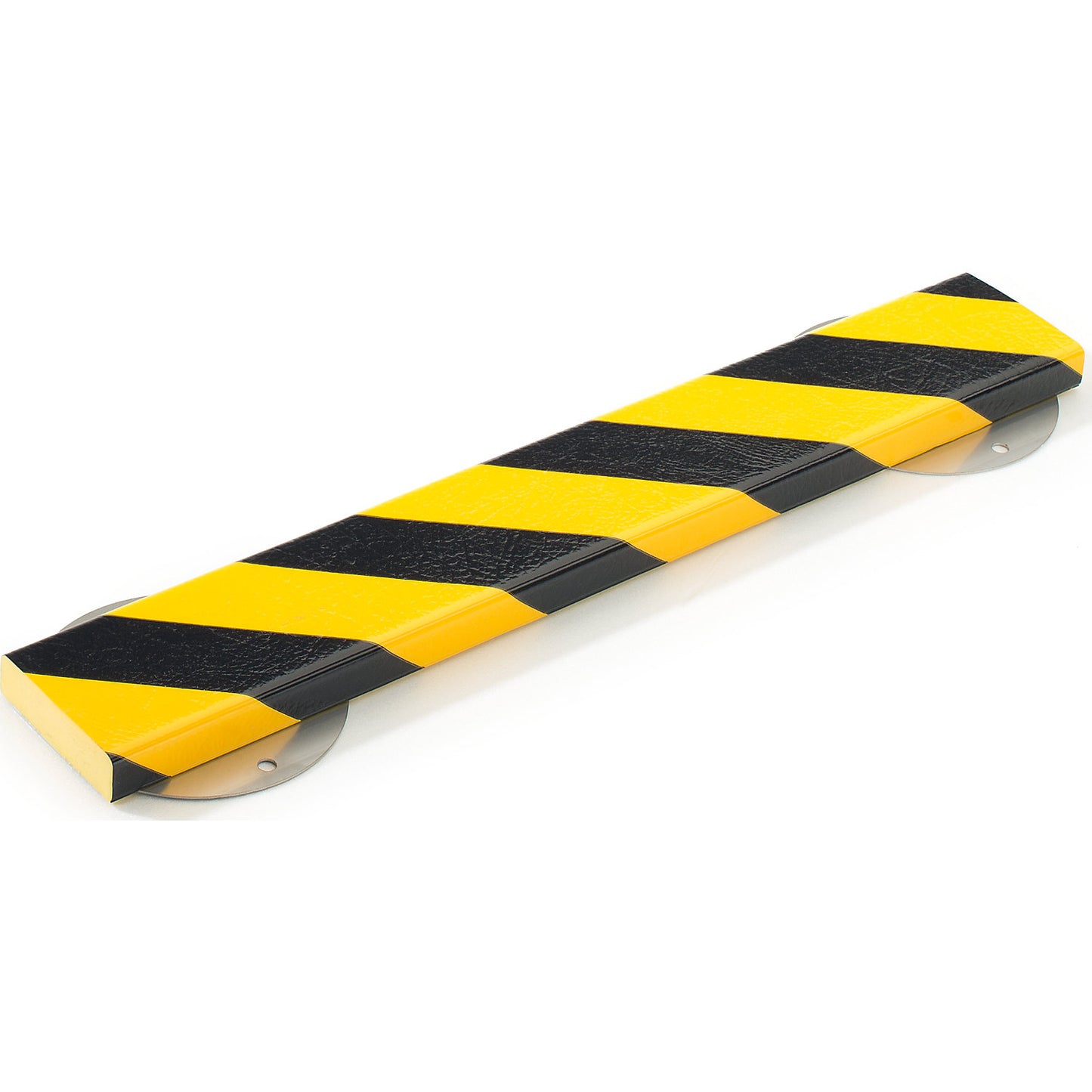 Knuffi® surface protection with mounting rail, type S, 500 mm piece, black / yellow.