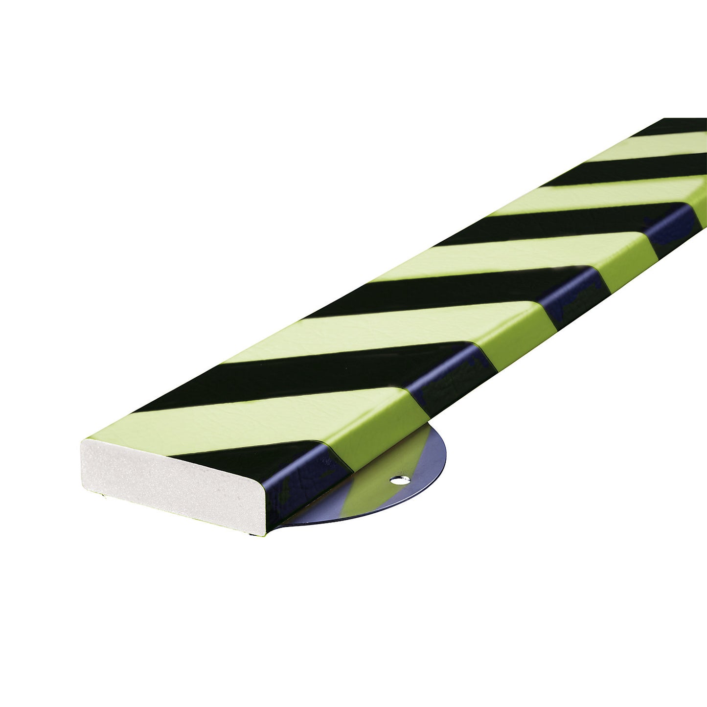 Knuffi® surface protection with mounting rail, type S, 500 mm piece, black / fluorescent.