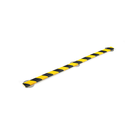 Knuffi® surface protection with mounting rail, type F, 1 m piece, yellow / black.