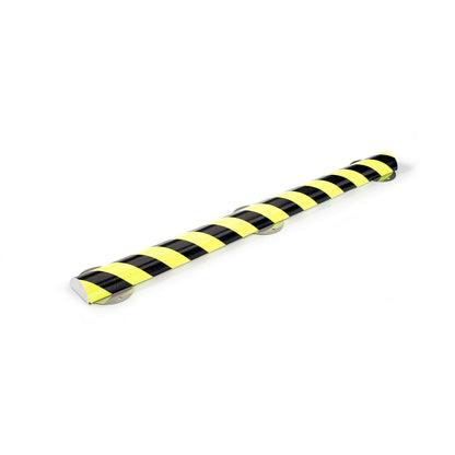 Knuffi® surface protection with mounting rail, type C+, 500 mm piece, black / fluorescent.
