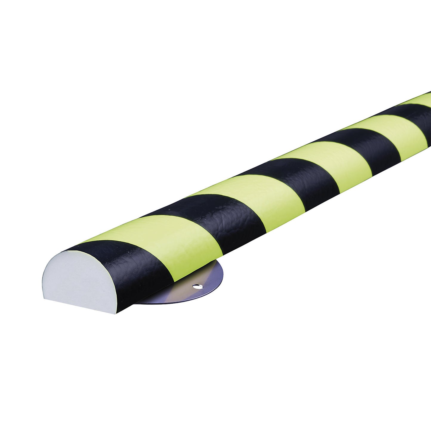 Knuffi® surface protection with mounting rail, type C+, 500 mm piece, black / fluorescent.