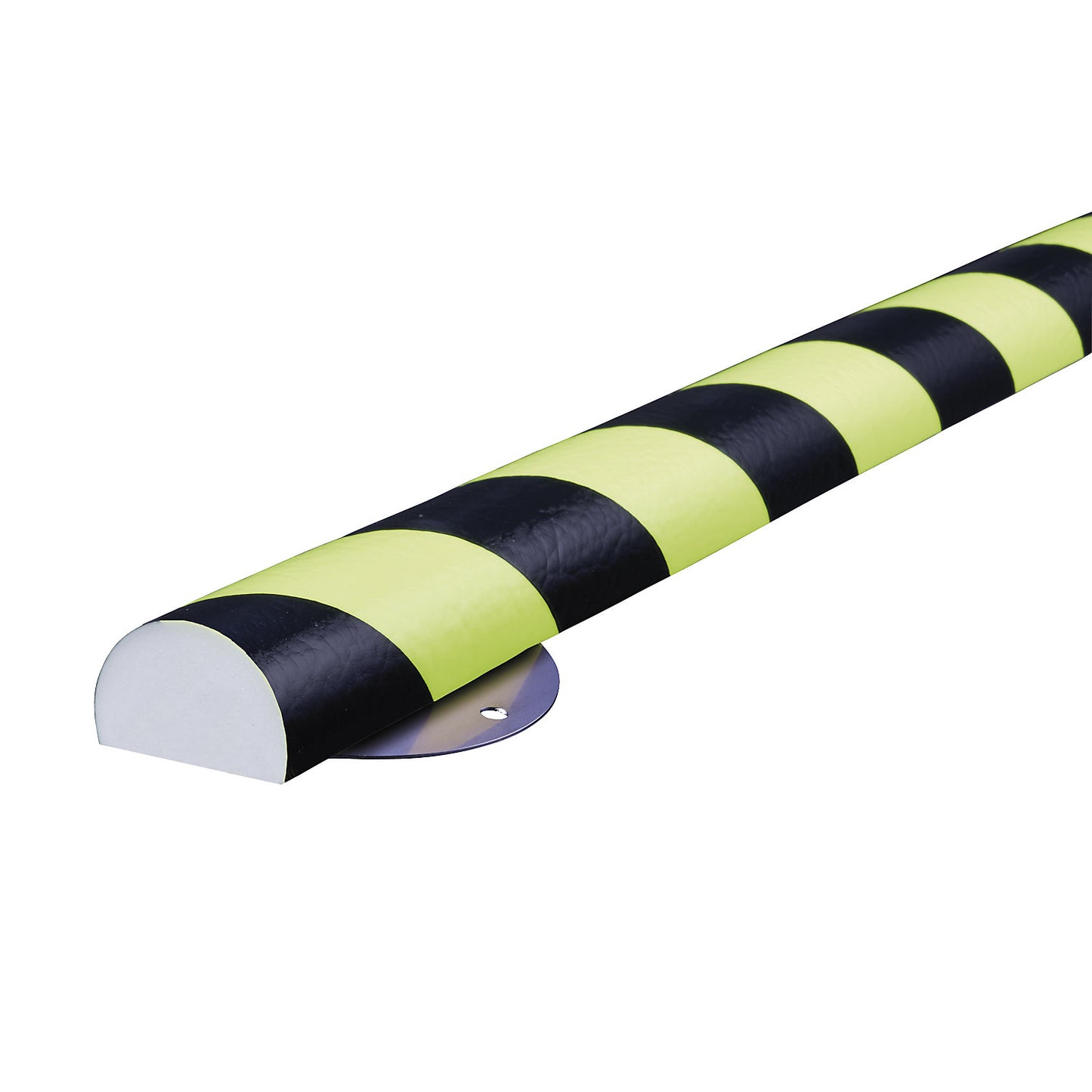 Knuffi® surface protection with mounting rail, type C+, 1 m piece, black / fluorescent.