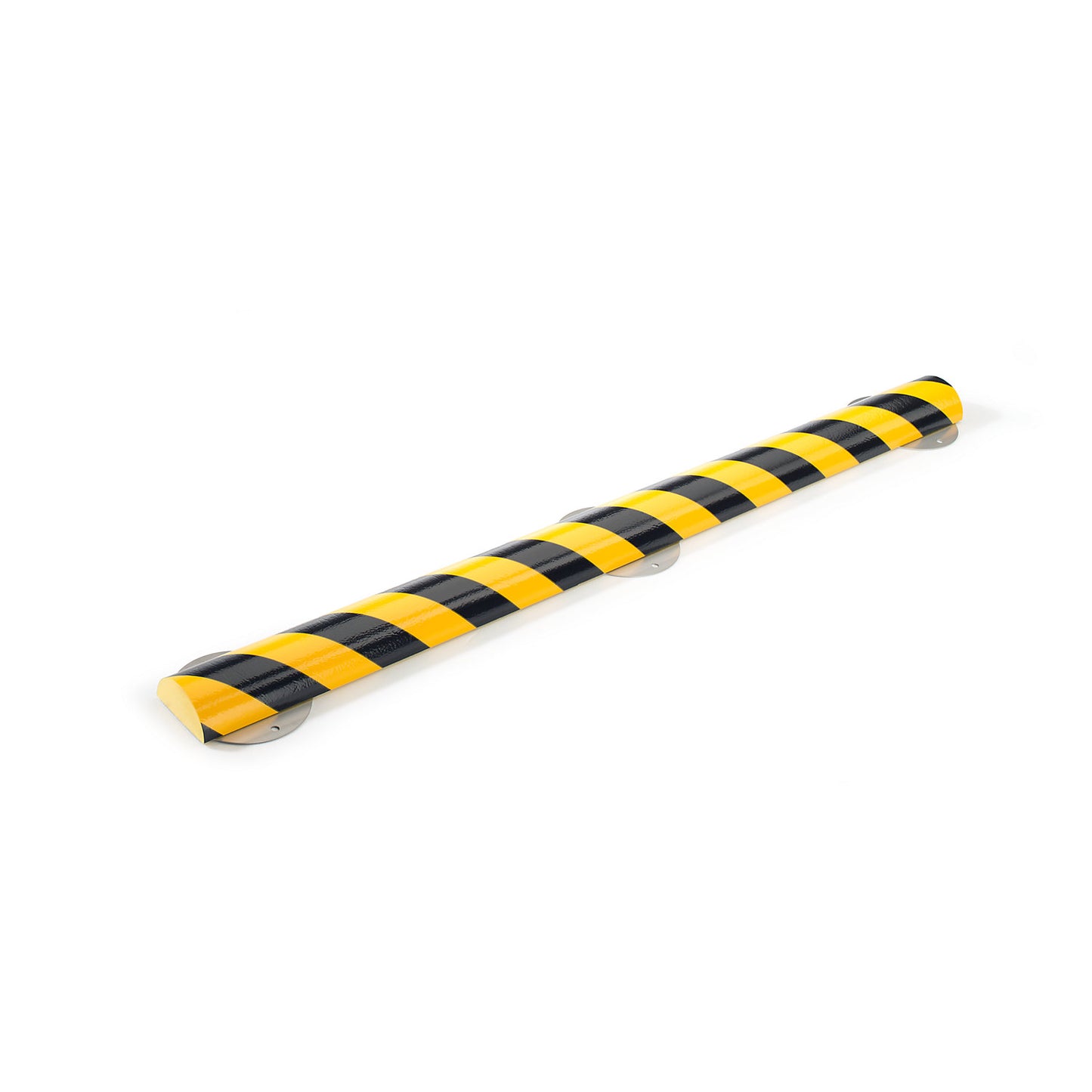 Knuffi® surface protection with mounting rail, type C+, 1 m piece, black / yellow.
