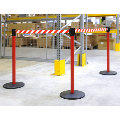Belt warning stand, pack of 2, red post.