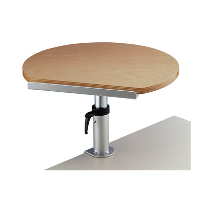 Table pedestal, ergonomic, WxD 600 x 520 mm, height adjustable, beech finish.