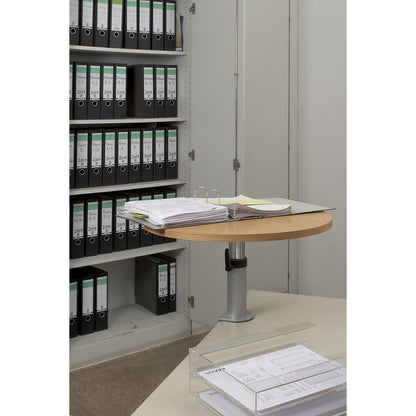 Table pedestal, ergonomic, WxD 600 x 520 mm, height adjustable, grey.