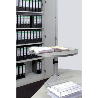 Table pedestal, ergonomic, WxD 600 x 520 mm, height adjustable, grey.