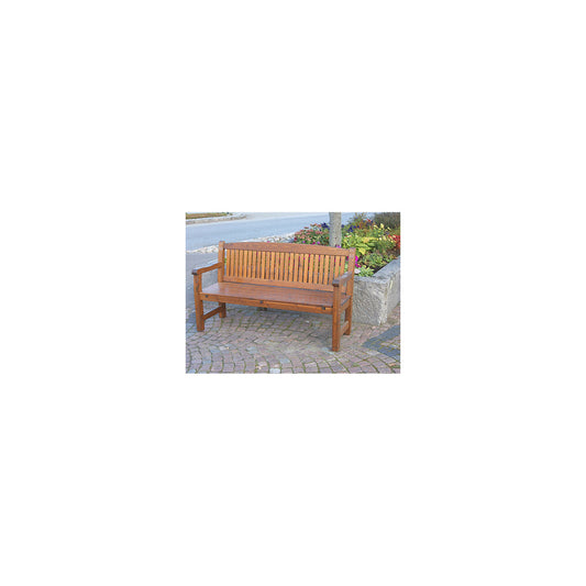 Wooden bench, brown, overall height 930 mm, 3 seater.