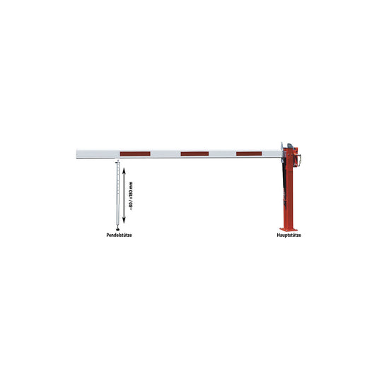 Manual barrier, spring loaded pendulum support, barrier beam length 3.5 m.