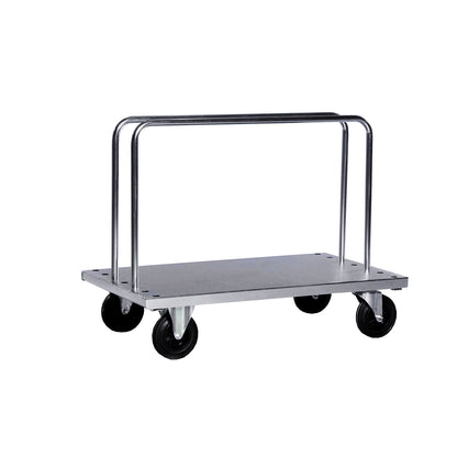 Heavy duty plate truck, incl. 2 bars, LxWxH 1250 x 700 x 945 mm, 2 swivel castors with stops, 2 fixed castors.