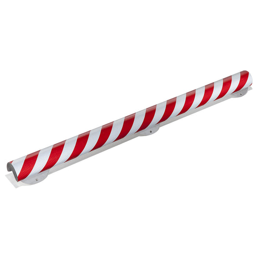 Knuffi® corner protection with mounting rail, type A+, 1 m piece, red / white reflective.
