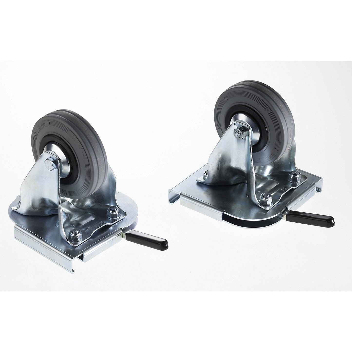 Clip-on castor set, 2 fixed castors, wheel Ø 100 mm.