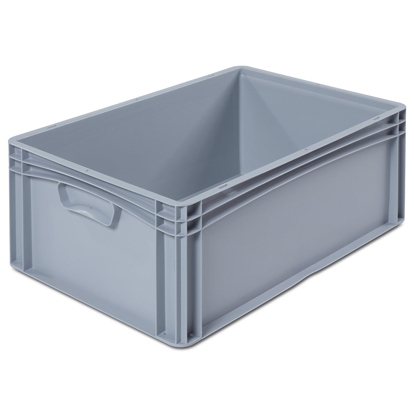 Euro size container, LxW 600 x 400 mm, solid walls and base, height 220 mm.