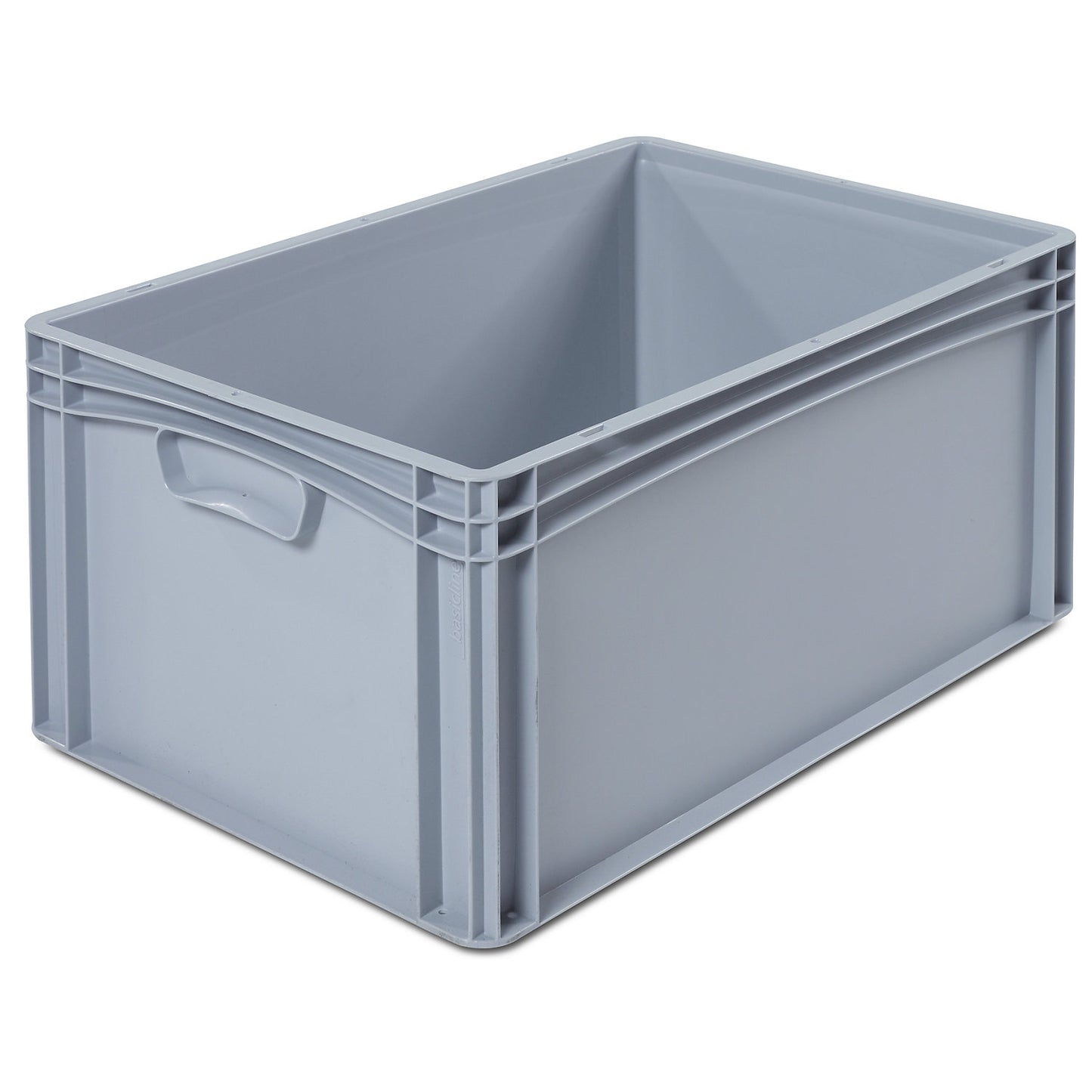 Euro size container, LxW 600 x 400 mm, solid walls and base, height 270 mm.