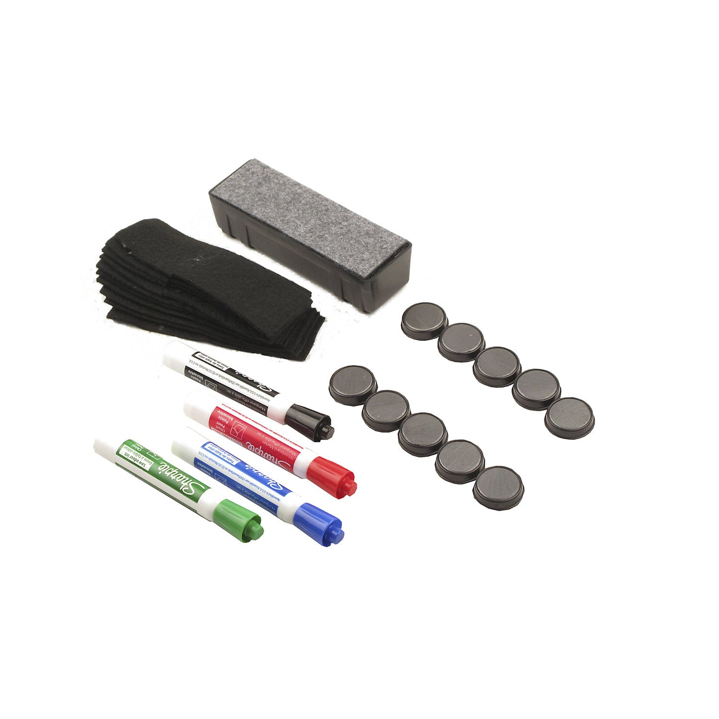 QUICK ON magnet/board marker set, for QUICK ON whiteboard, incl. cleaning device.