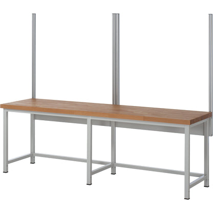System upright set, 4 system uprights, for work table width 2500 mm.