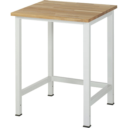 Work table for Series 900 workstation system, height 825 - 1025 mm, solid beech worktop, width 750 mm.