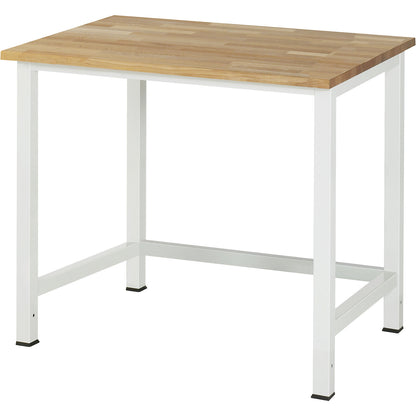 Work table for Series 900 workstation system, height 825 - 1025 mm, solid beech worktop, width 1000 mm.