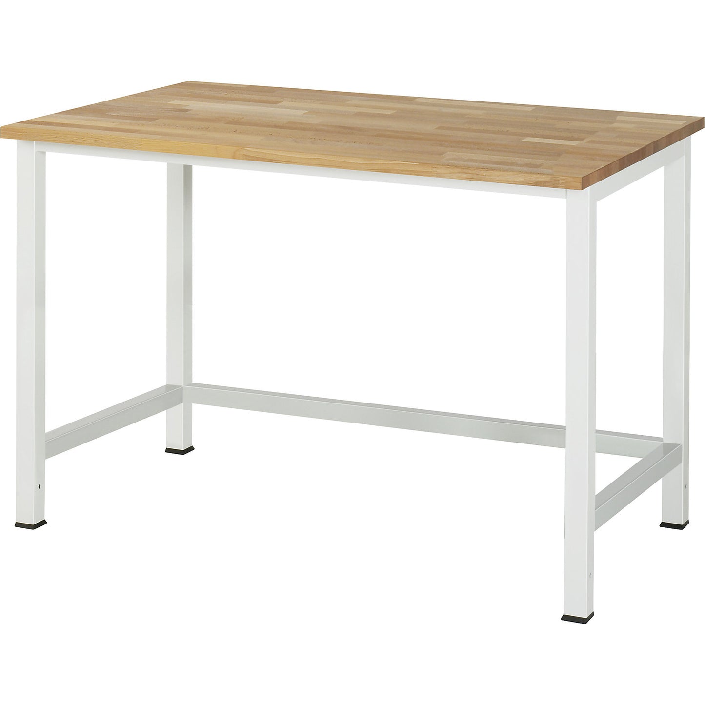 Work table for Series 900 workstation system, height 825 - 1025 mm, solid beech worktop, width 1250 mm.