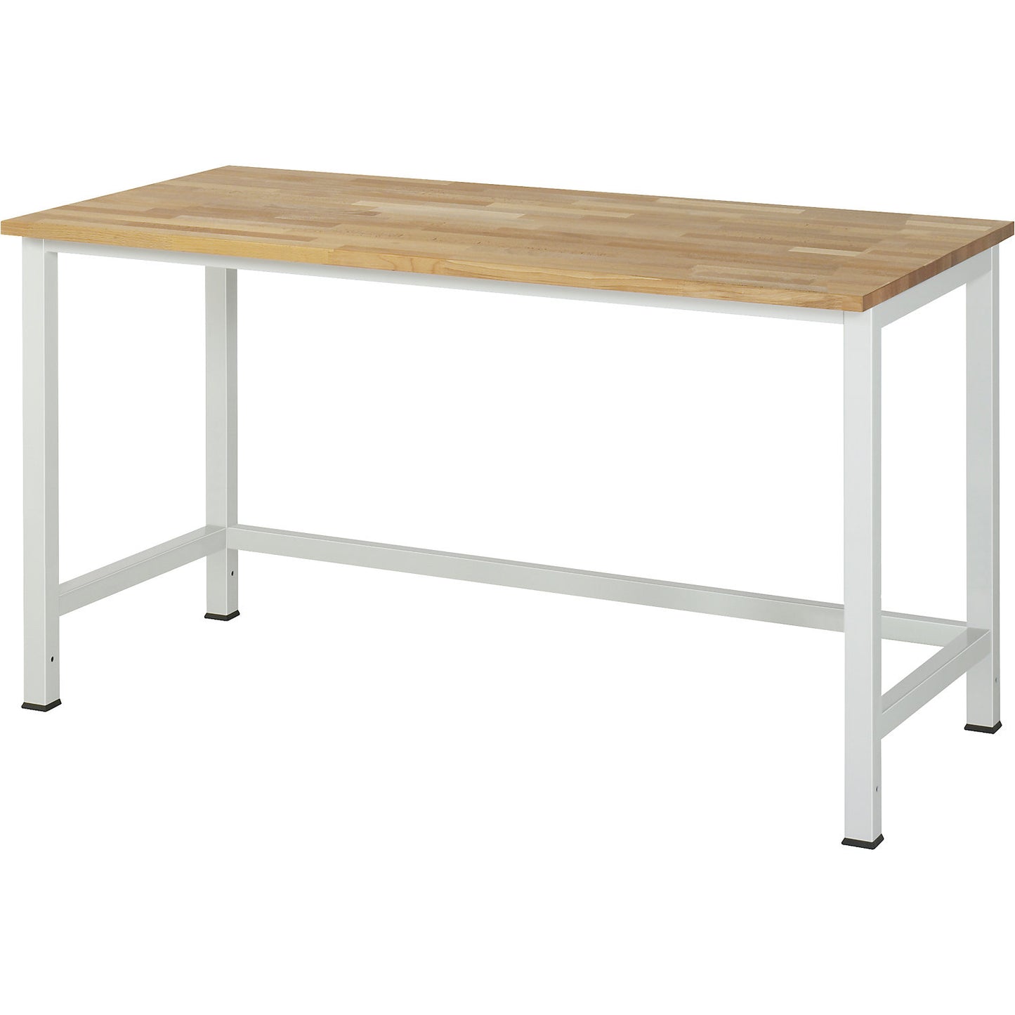 Work table for Series 900 workstation system, height 825 - 1025 mm, solid beech worktop, width 1500 mm.