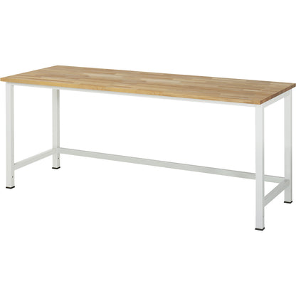 Work table for Series 900 workstation system, height 825 - 1025 mm, solid beech worktop, width 2000 mm.