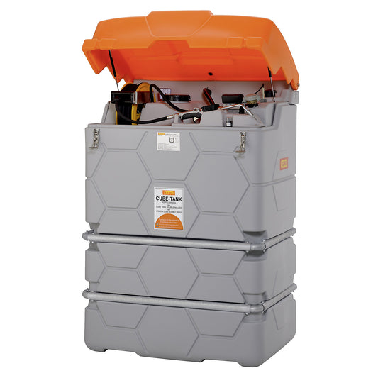 CUBE lubricant tank, Outdoor Premium, with hinged lid, capacity 1000 l.
