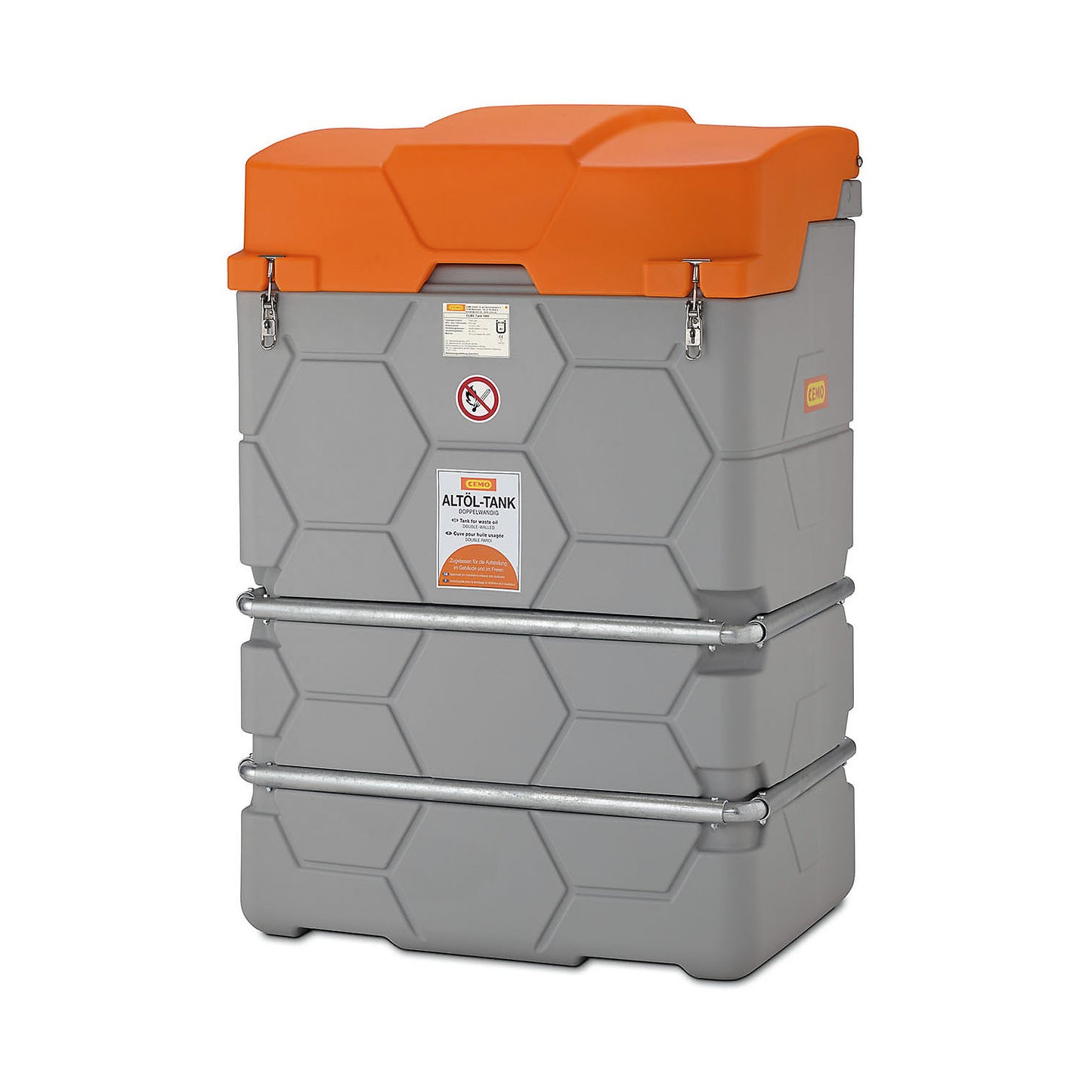 CUBE used oil tank, Outdoor Premium, with hinged lid, capacity 1000 l.