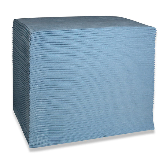 FIRST absorbent sheeting, sheets, medium version, for oil, 500 x 400 mm, blue, 4 pack of 50.