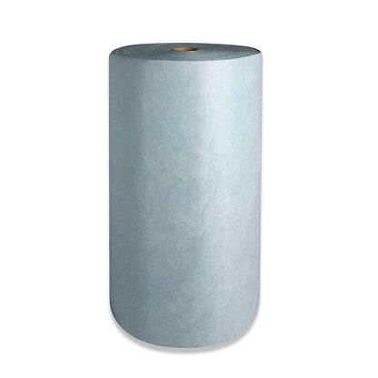 FIRST absorbent sheeting, roll of sheeting, medium version, for oil, 800 mm x 60 m, blue.