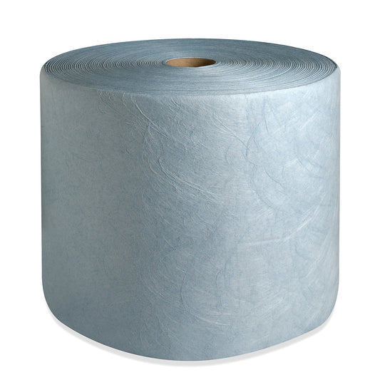 FIRST absorbent sheeting, roll of sheeting, medium version, for oil, 400 mm x 60 m, blue, pack of 2 rolls.
