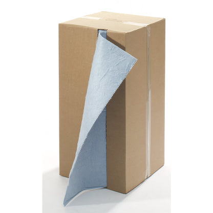 FIRST absorbent sheeting, roll of sheeting, heavy version, for oil, 800 mm x 40 m, blue.