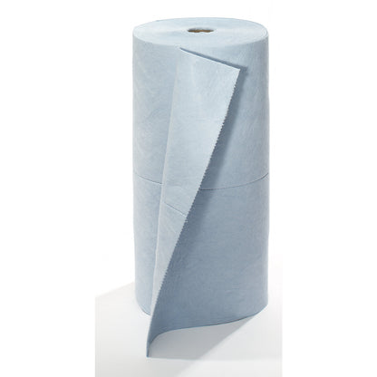 FIRST absorbent sheeting, roll of sheeting, heavy version, for oil, 800 mm x 40 m, blue.