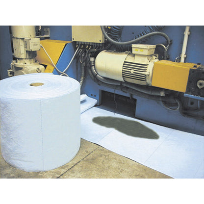 FIRST absorbent sheeting, roll of sheeting, medium version, for oil, 800 mm x 60 m, blue.