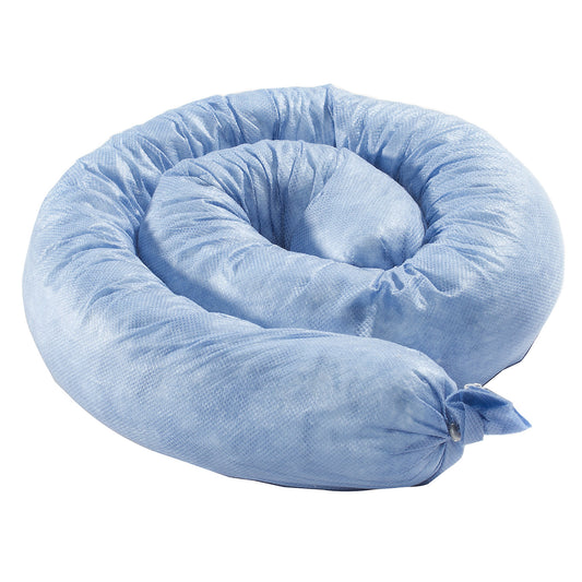 Absorbent fleece sock, oil version, 1200 mm, Ø 75 mm, blue, pack of 20.
