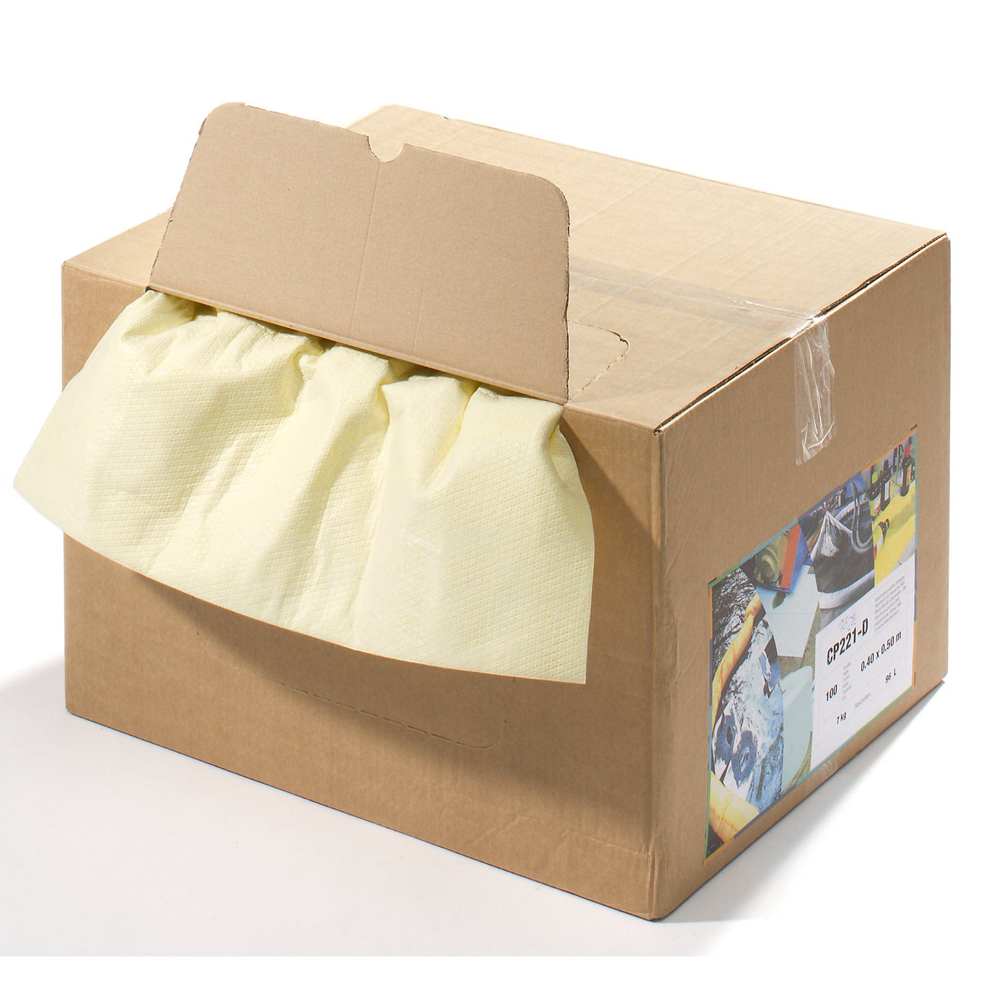PRO absorbent sheeting, towels 500 x 400 mm, pack of 100, for chemicals.