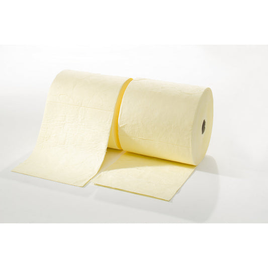FIRST absorbent sheeting, roll of sheeting, medium version, for chemicals, 400 mm x 60 m, pack of 2 rolls.