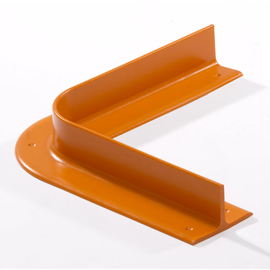 Containment barrier, permanent, for bolting in place or fastening with adhesive, corner piece 370 x 370 mm.