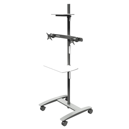 VIEWMATE COMBO conference trolley, for two monitors, silver.
