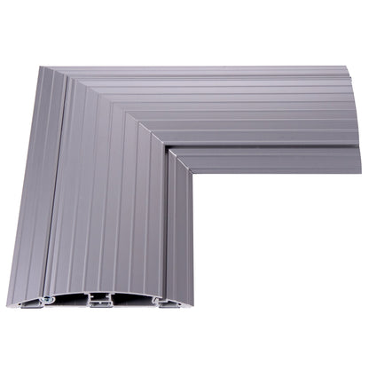 Cable protection, corner, fold-open, silver.