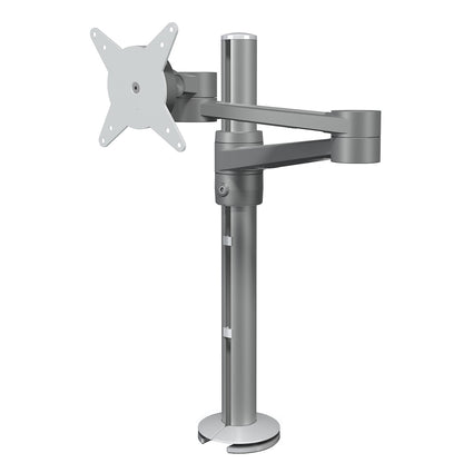 VIEWLITE monitor arm, height adjustable, two stabilising arms, silver/white.