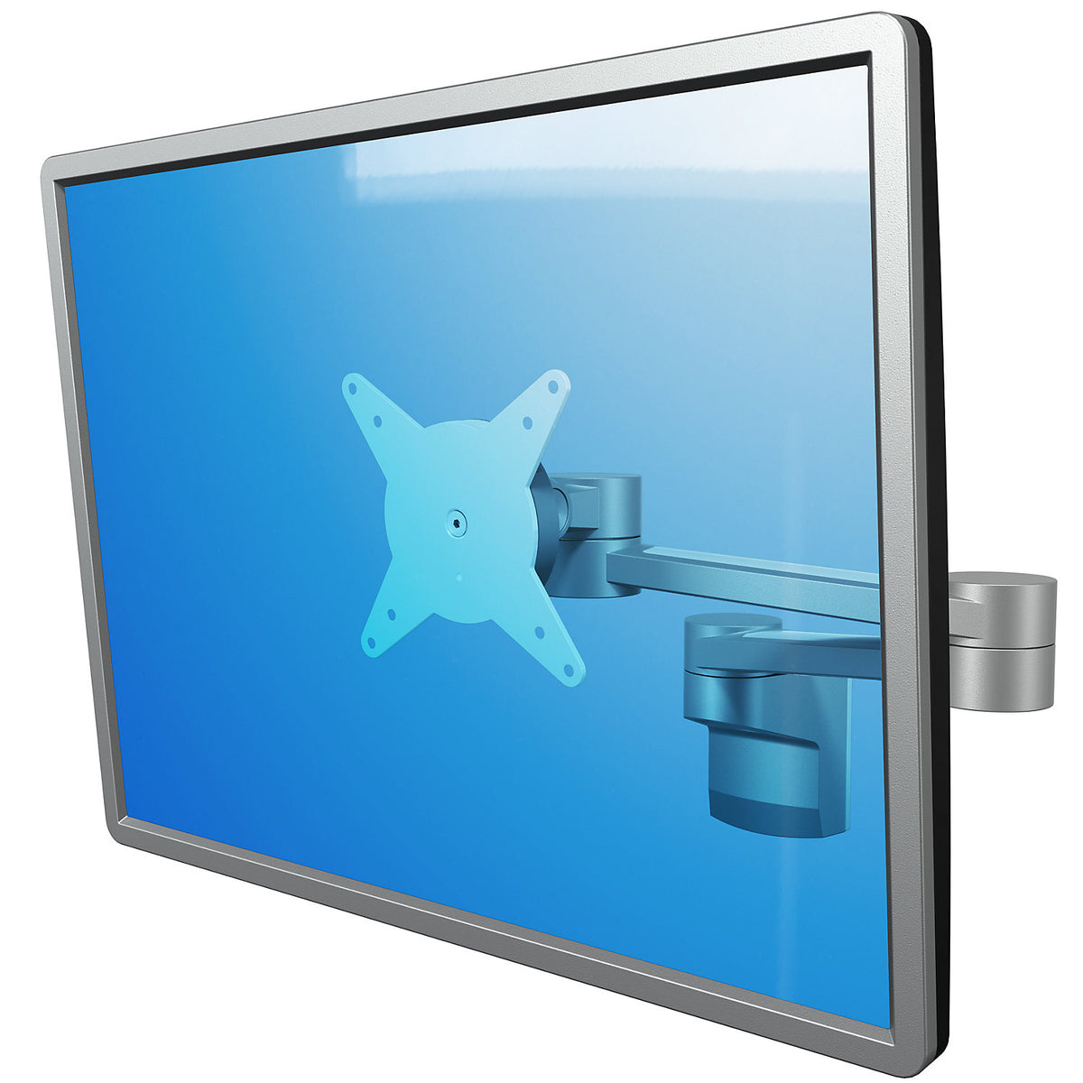 VIEWLITE monitor arm, for wall mounting, two stabilising arms, silver/white.