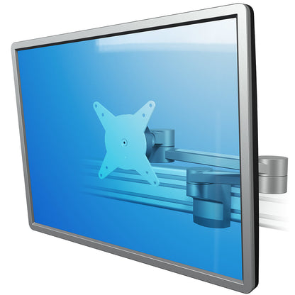 VIEWLITE monitor arm, for rail system, two stabilising arms, silver/white.