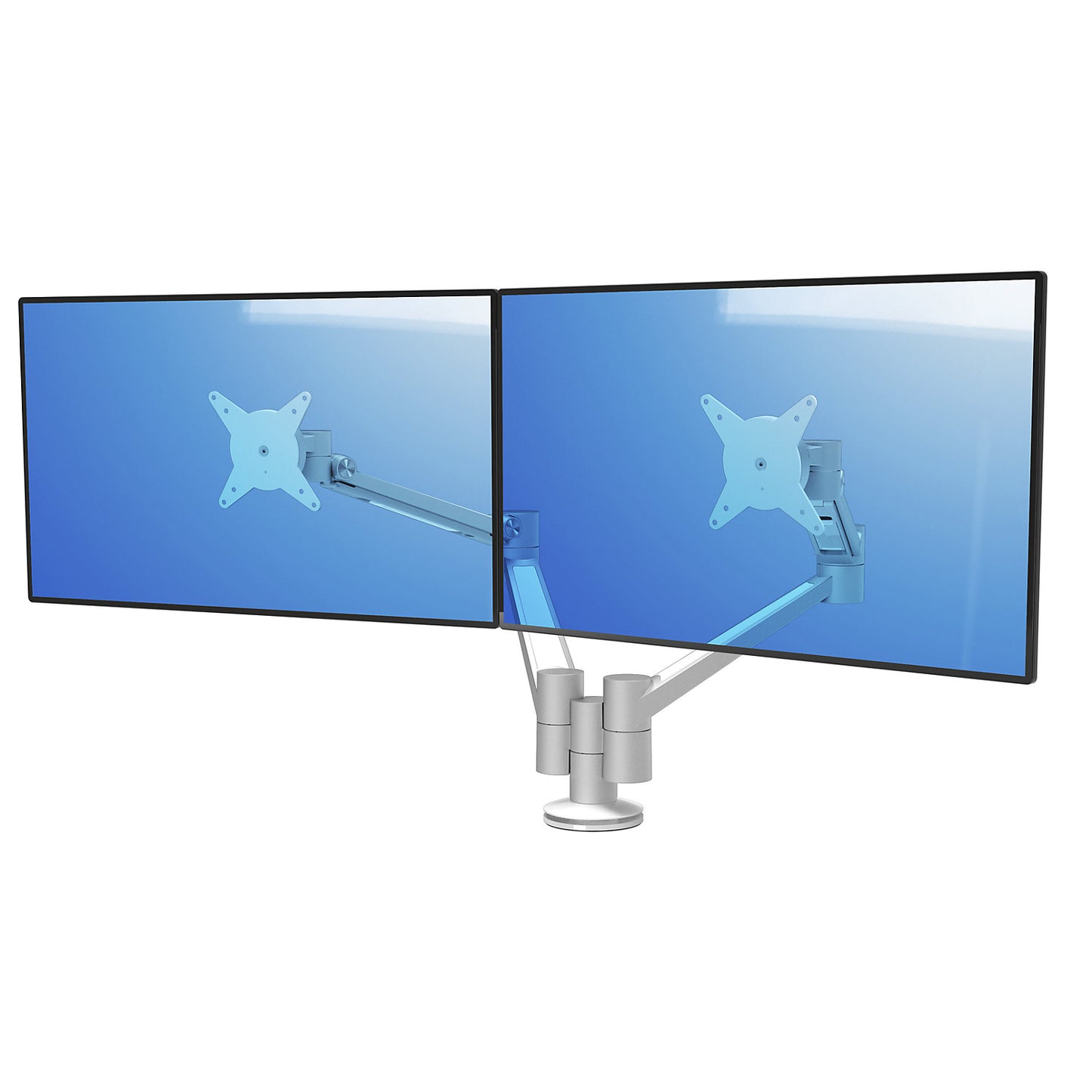 VIEWLITE PLUS monitor arm, for 2 monitors, silver/white.