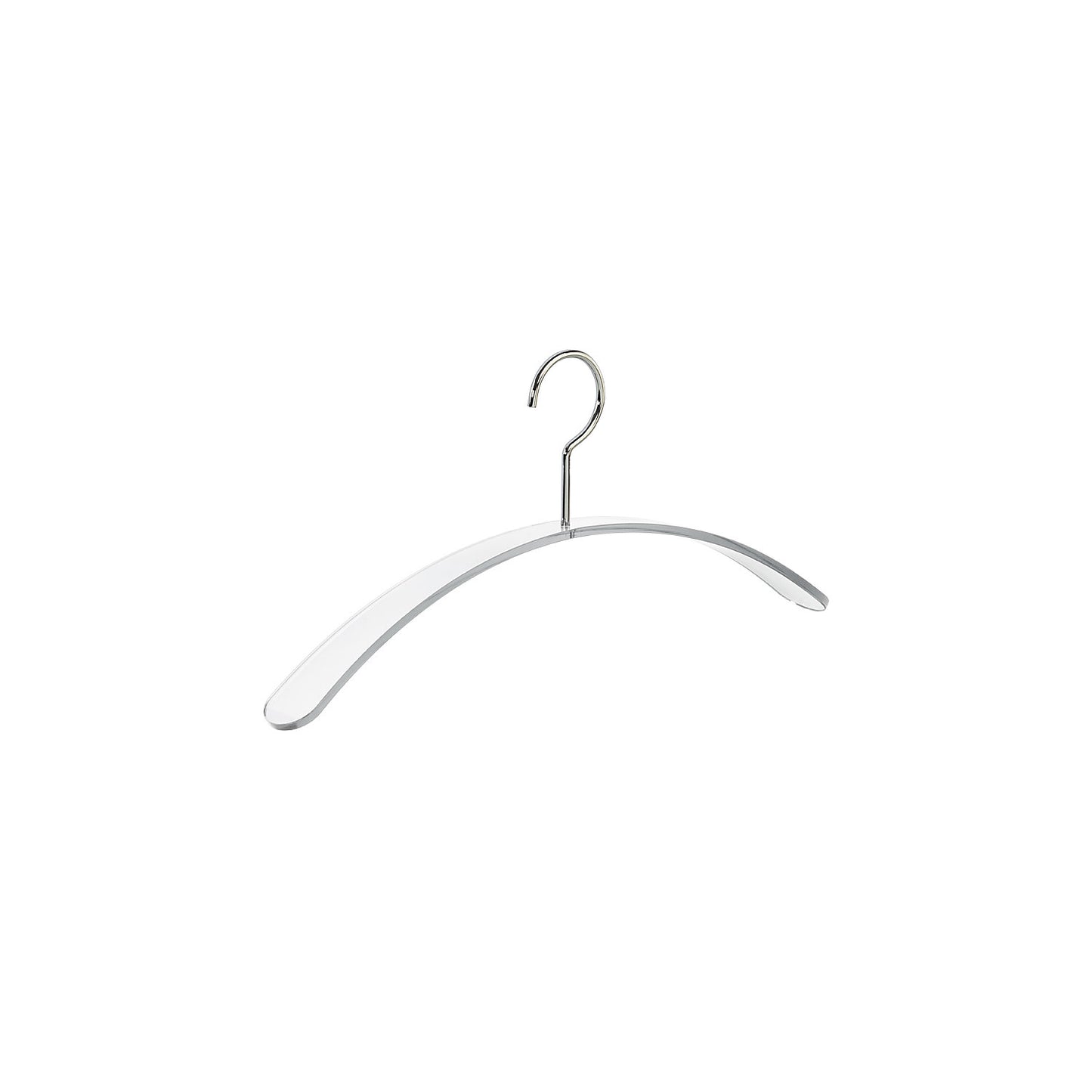 CURVE designer coat hanger, acrylic, pack of 4, transparent.