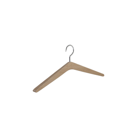WOOD wooden coat hanger, WxH 450 x 110 mm, pack of 4, clear varnished oak.
