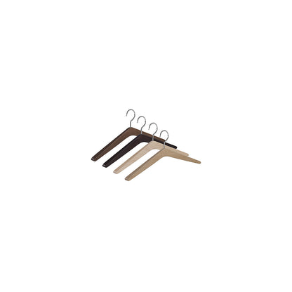 WOOD wooden coat hanger, WxH 450 x 110 mm, pack of 4, clear varnished oak.